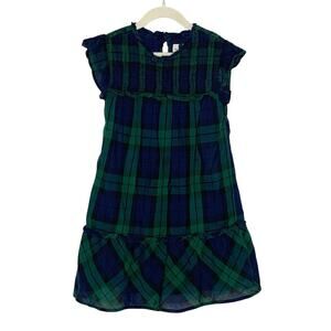 Vineyard Vines Girls Blackwatch Plaid Smocked Ruffle Dress S Holiday Party